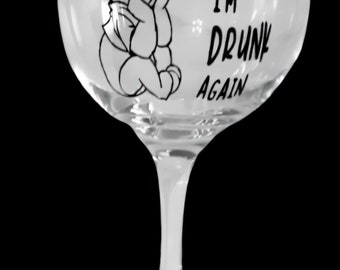Inspired by Pooh Bear gin glass