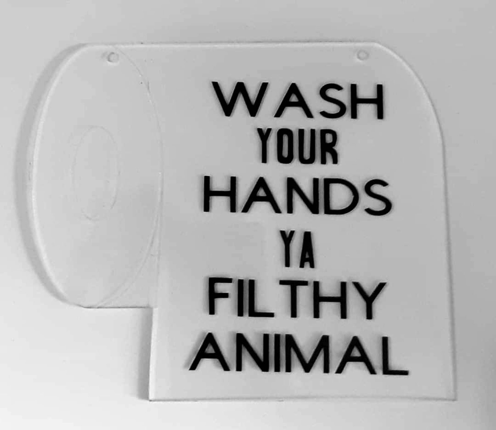 Acrylic Toilet Roll Holder Humorous Wall Plaque 'wash Ya Etsy