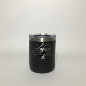 Coffee cup //10 OZ polar camel tumbler//Double wall vacuum insulation with lid//Custom Laser cup//letgotexplore// camping cups