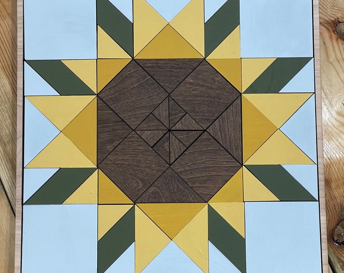 Wood quilt block || Americana || sunflower || wall decor