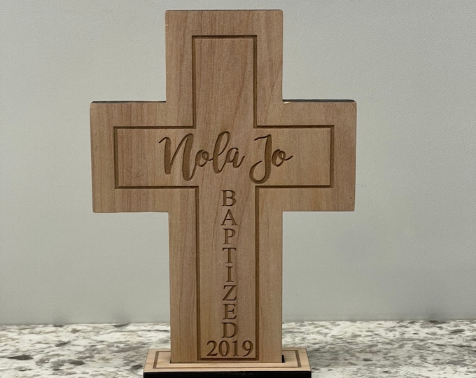 Baptism wood cross