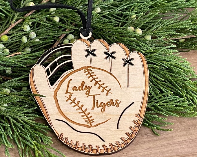 Softball Ornament // Personalized ornament // Softball Glove //