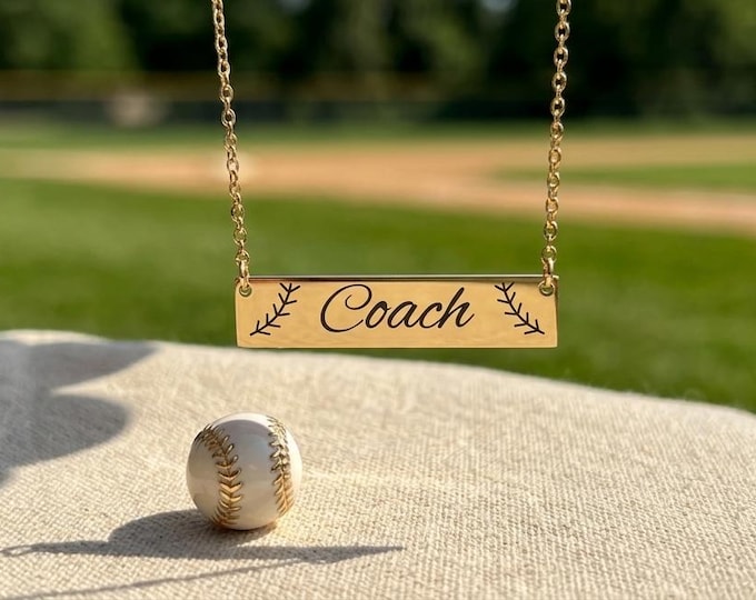 Softball Coach Bar necklace