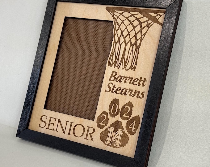 Custom Senior Athlete Picture Frame: Baltic Birch Wood, Sports Gift
