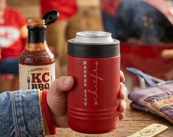 12oz insulated metal can cooler// Kansas City chiefs // outdoor drink wear// tailgate