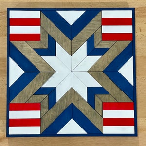 Wood quilt block || Americana || star || wall decor