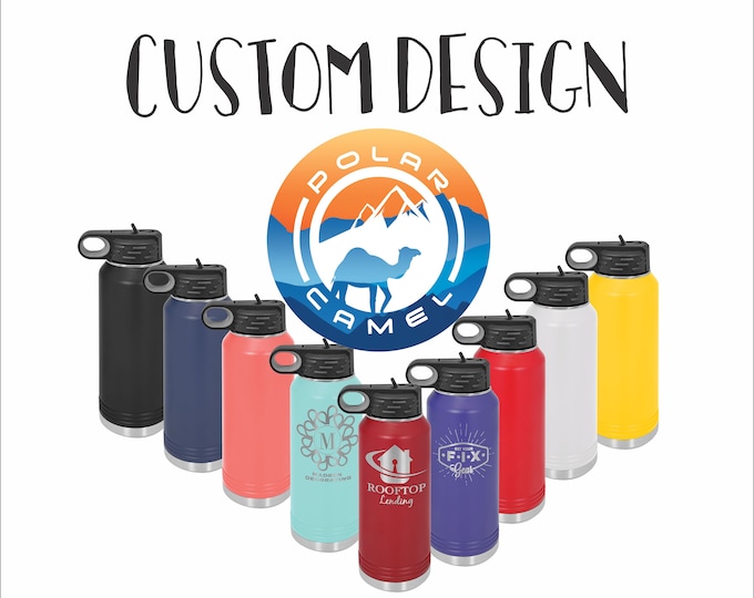 Custom 32 OZ polar camel water bottle//Double wall vacuum insulation with lid//Custom Laser drink ware// Kansas City chiefs //