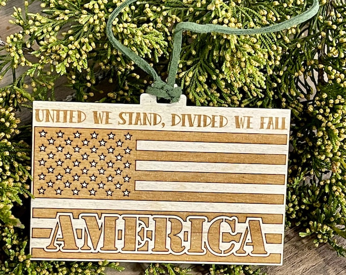 Thank you for your service // United we stand, divided we fall // America // military ornament // personalized//