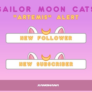 Sailor Moon Cats - Artemis | Twitch Animated Alert Banners