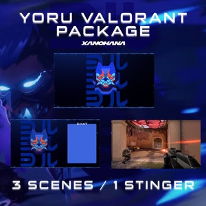 YORU - Valorant Twitch Package  | Animated Twitch Streamer Graphics | Scene & Stinger