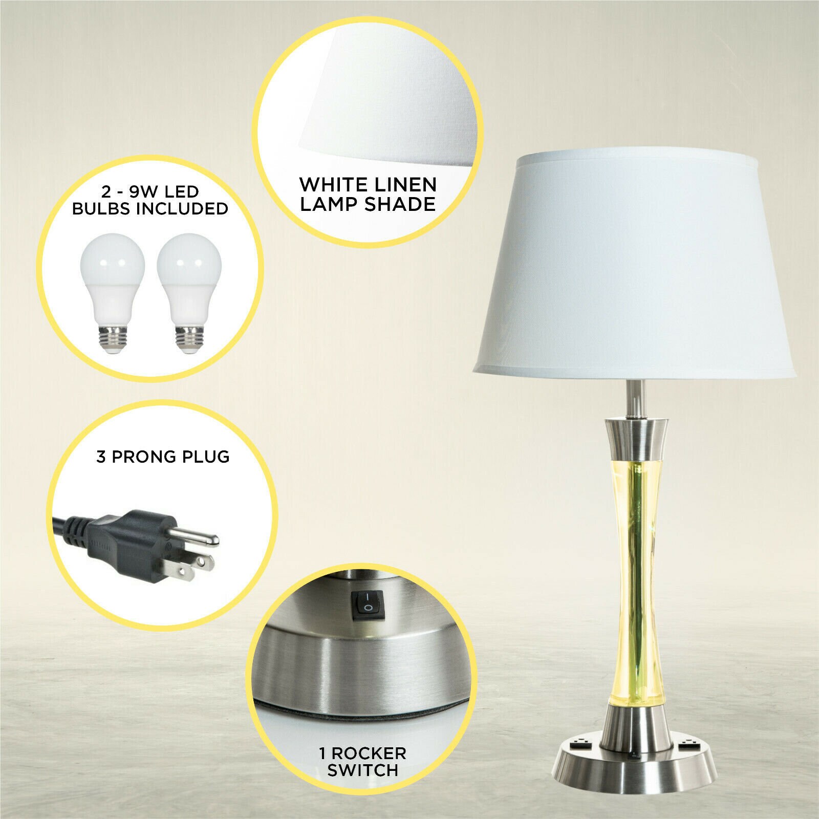 Desk Table Lamp with 2 Outlets and LED Bulb great lamp Etsy