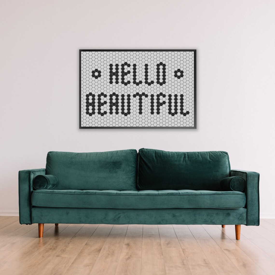 Hexagon Tile Letter Wall Art Hello Beautiful Tile Etsy