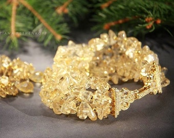 Citrine Bracelet, Gemstone bracelet, November Birthstone, Sparkle Citrine Jewelry, Gold Filled, Crystal Delicate Jewelry, Gift for her