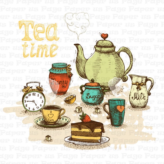 Tea Time Hot Tea Tea Morning Tea Evening Tea Stickers For Etsy