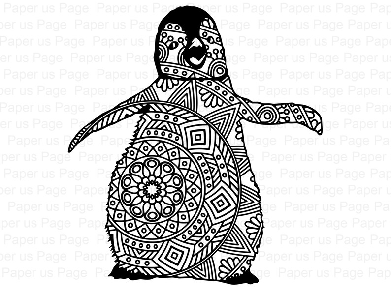 Download Penguin svg images for cutting penguin mandala mandala | Etsy