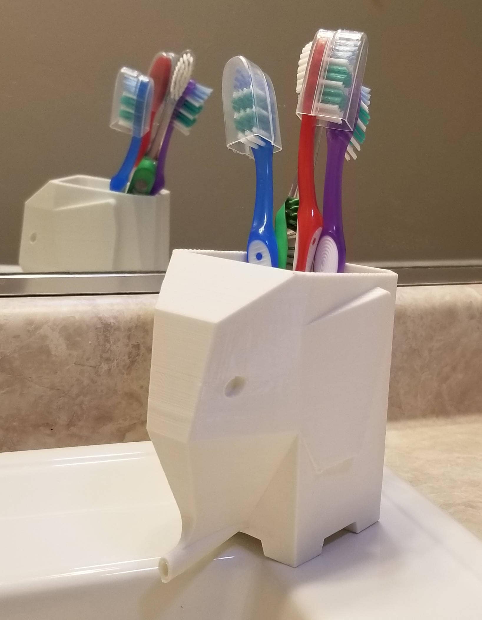 Elephant toothbrush holder drain sale