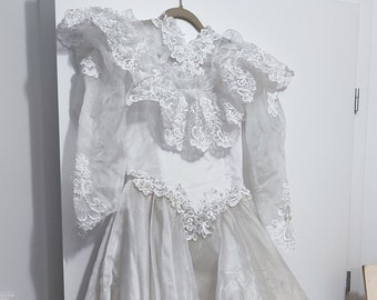 robe de mariée vintage des années 90, grande robe évasée, rare, comme Dracula Coppoli, taille xS très petite, S petite, 34, 36, 32, princesse, reine