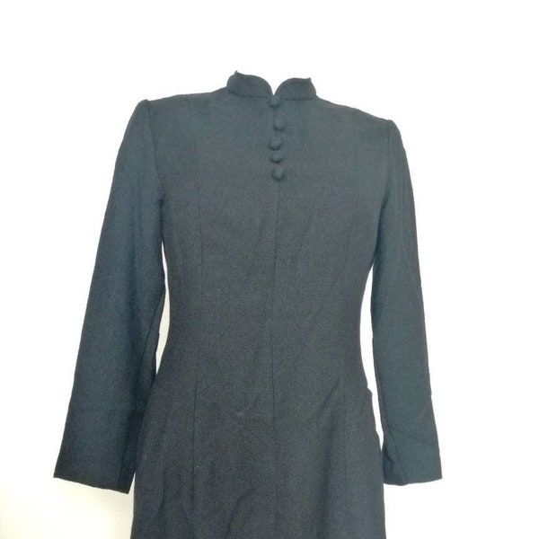 Vintage 60s dress, short, mini dress, black dress, little black, size L large,elegant, minimalistic,