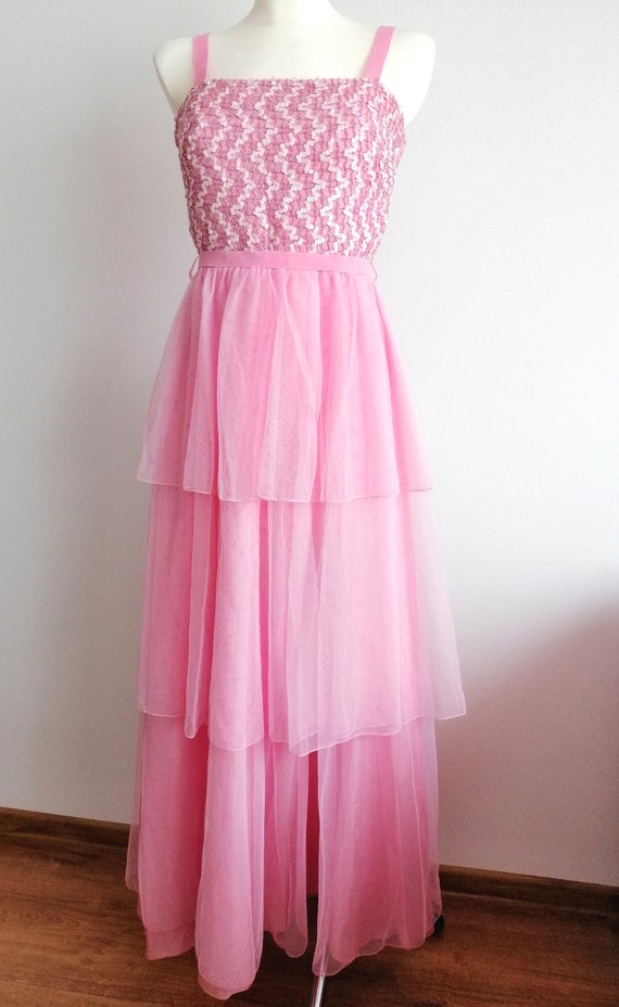 Vintage 70s does 60s, Vera Mont dress, ball gown,… - image 2