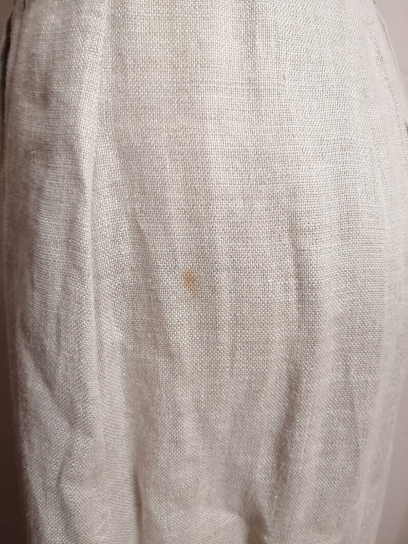 dirndl linen dress Vintage bavarian prairie dress size M medium beige naturall dress