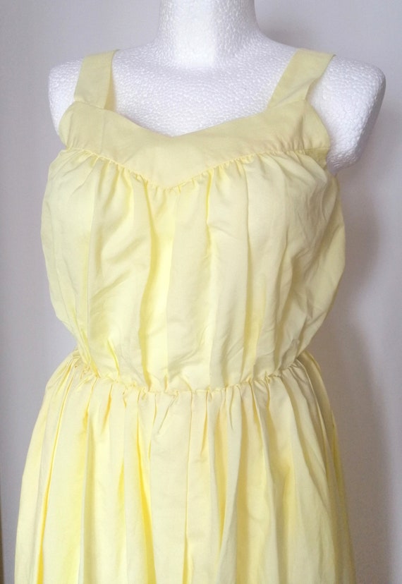 Vintage yellow cream dress 70s, summer dress, lon… - image 5