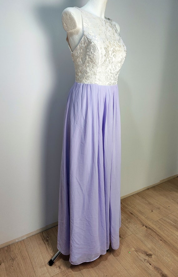 Vintage y2k white lilac dress, pastel violet, for… - image 4