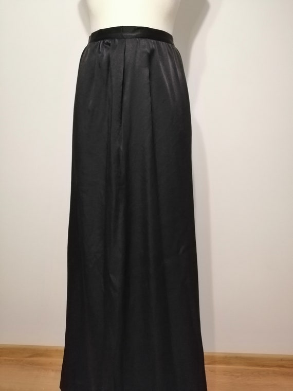 Vintage black long skirt 70s , ball, gown, gold a… - image 4