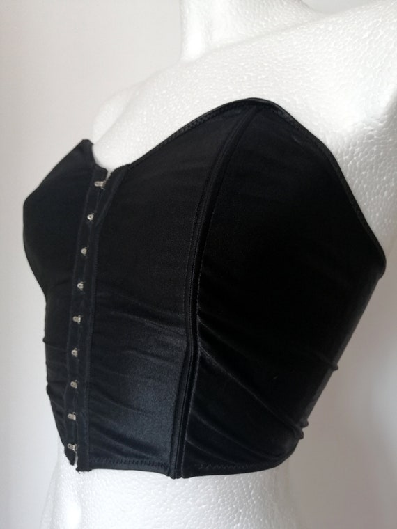 Vintage top corset 90s, black goth, gothic, sexy, dar… - Gem