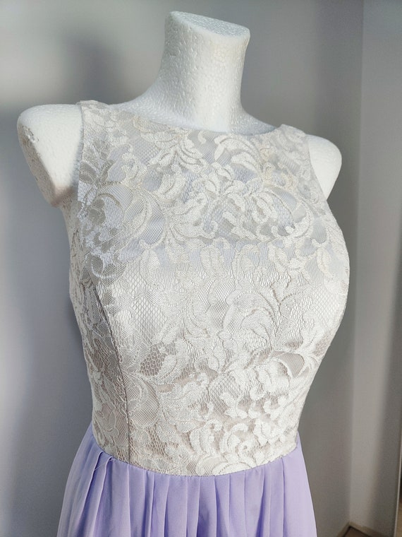 Vintage y2k white lilac dress, pastel violet, for… - image 2