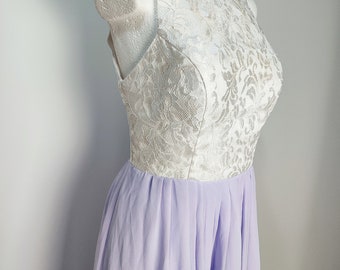 Vintage y2k white lilac dress, pastel violet, formal, party, elegant, flower lace, corsete, gown, 36,38, medium, small, extra small XS, 34