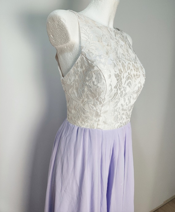 Vintage y2k white lilac dress, pastel violet, for… - image 1