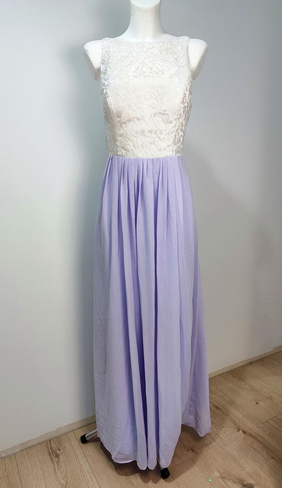 Vintage y2k white lilac dress, pastel violet, for… - image 3