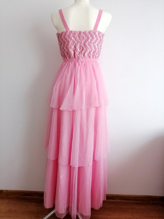 Vintage 70s does 60s, Vera Mont dress, ball gown,… - image 5