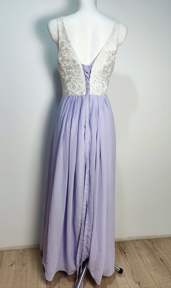 Vintage y2k white lilac dress, pastel violet, for… - image 5