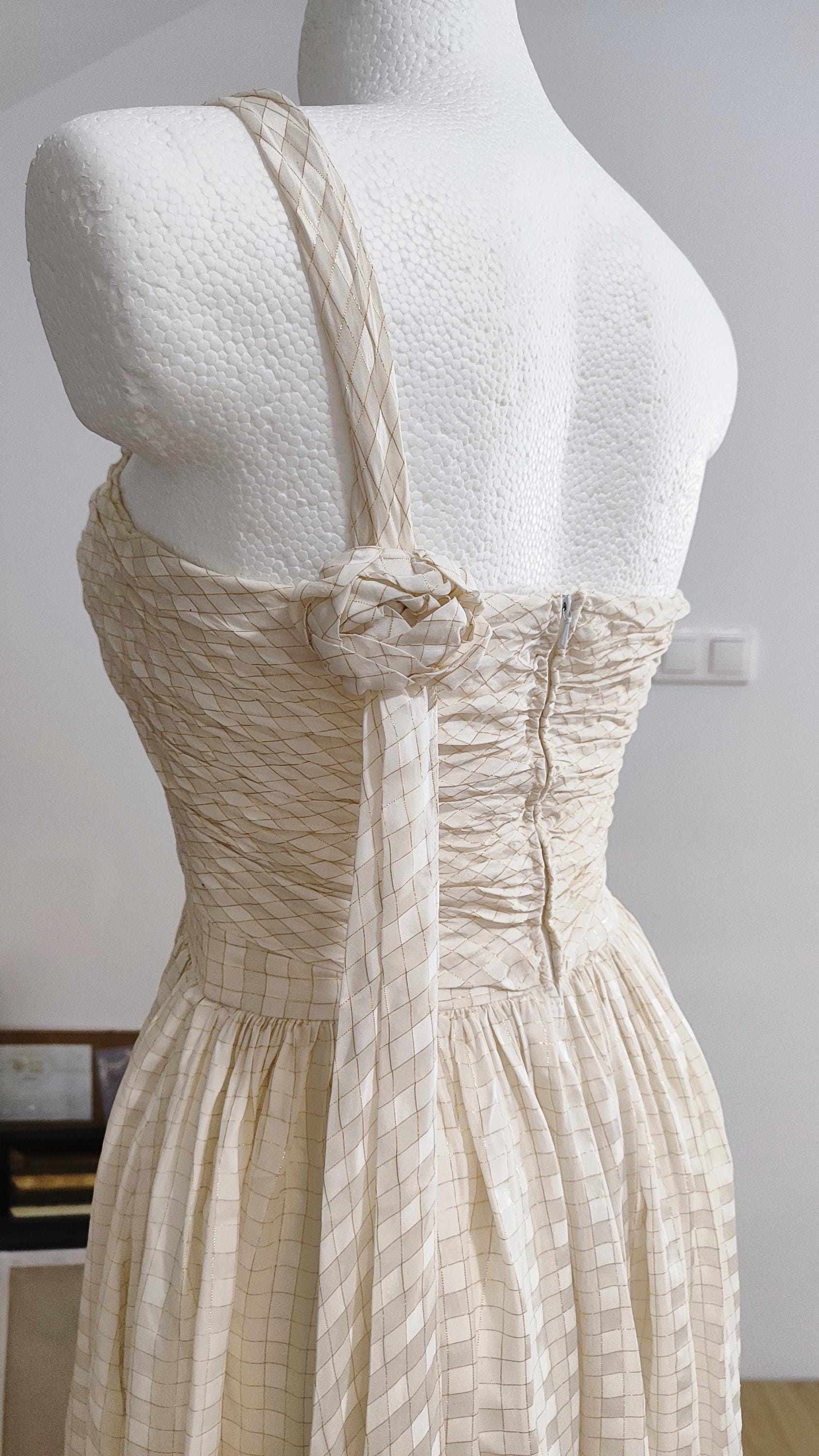 cream grecian style dress Grecian goddess dress Kayame