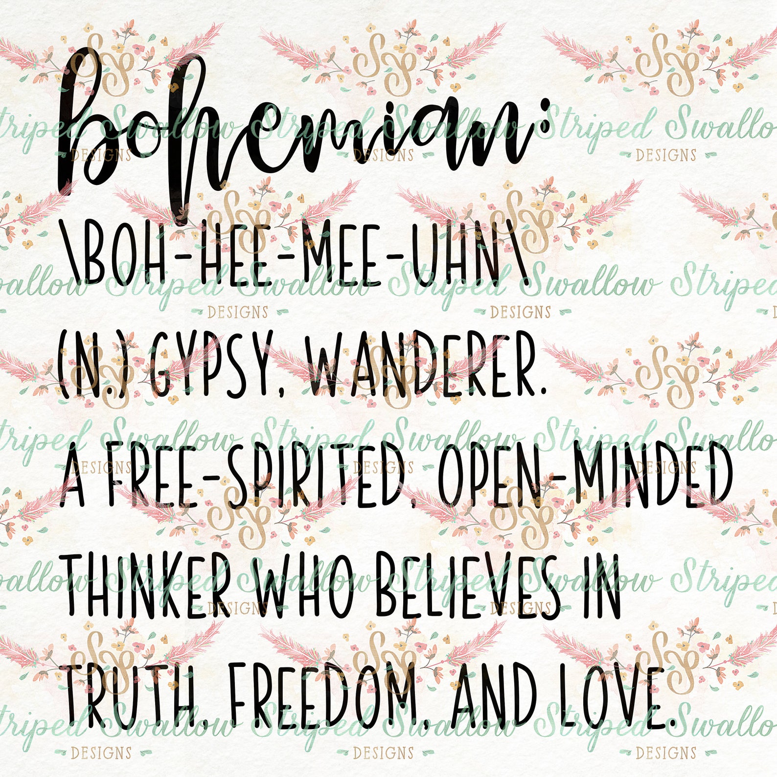 Bohemian Definition Digital SVG Cut File Etsy