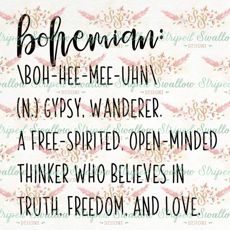 Bohemian Definition Digital SVG Cut File Etsy