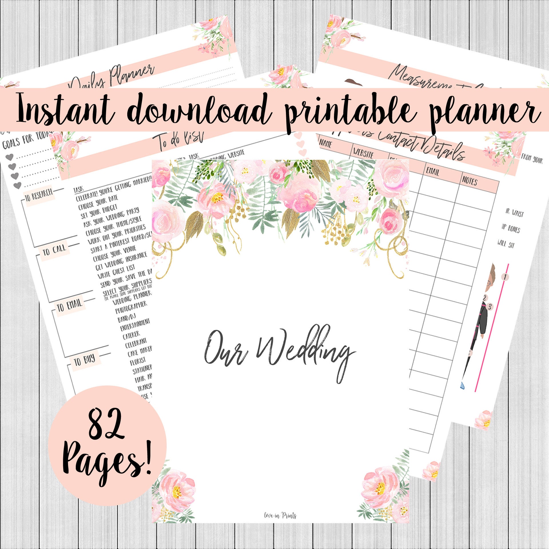 Wedding Planner Printable Wedding Planning Book Printable - Etsy