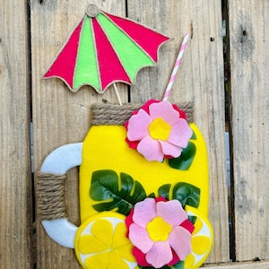 Lemonade wreath attachment, summer wreath attachment, lemon decoration