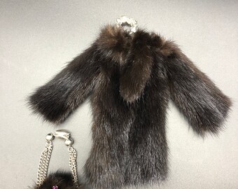 Real Reclaimed Fur Mink Coat and Purse, Christmas Ornaments, Decor