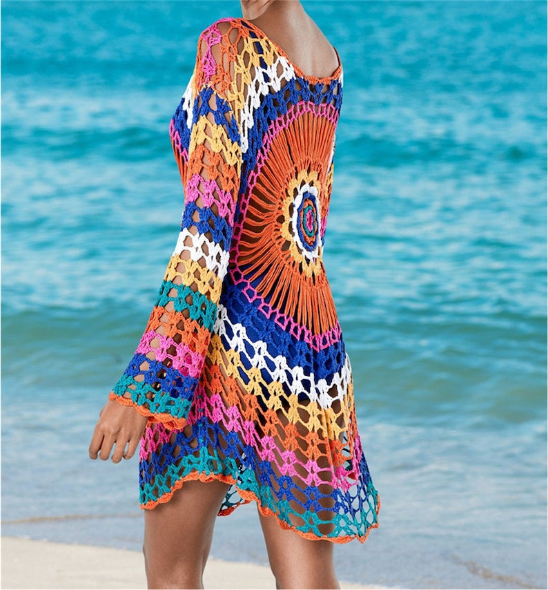 Beach Crochet dress Crochet beach tunic organic clothing | Etsy