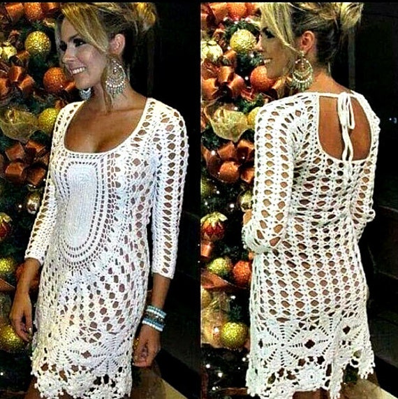 Handmade crocheted dress made from 100 cotton boho dress Etsy