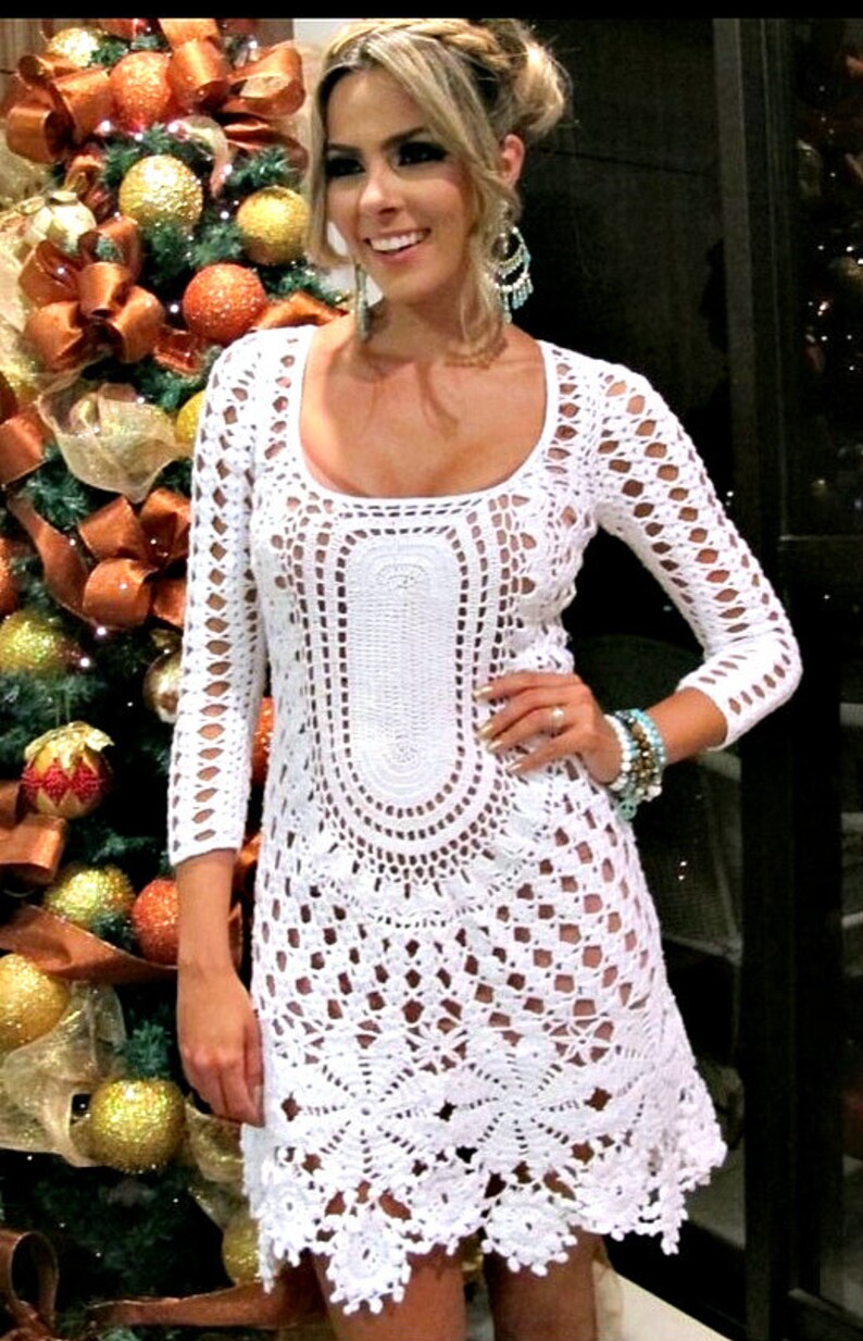 Handmade crocheted dress made from 100 cotton boho dress Etsy