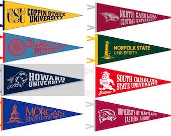 Set of 8 MEAC HBCU Conference Schools - Wool Felt Pennants