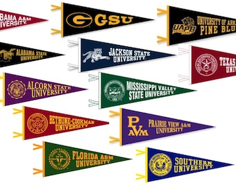 Set of 12 SWAC HBCU Conference Schools - Wool Felt Pennants