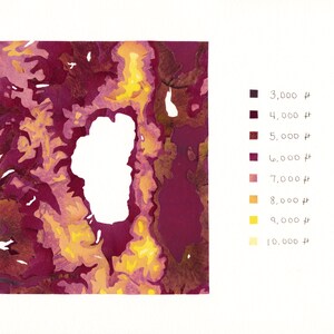 Topographic Map of Lake Tahoe Print