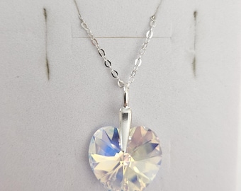 H&D 2 ciondoli a forma di cuore con prismi, in vetro arcobaleno, decorazione per finestra