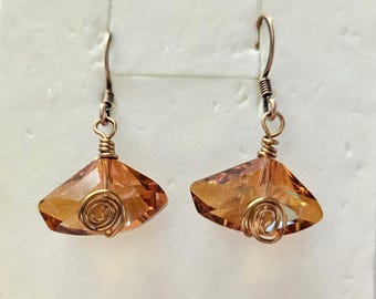 Kristall von Swarovski Copper Galactic Ohrringe.