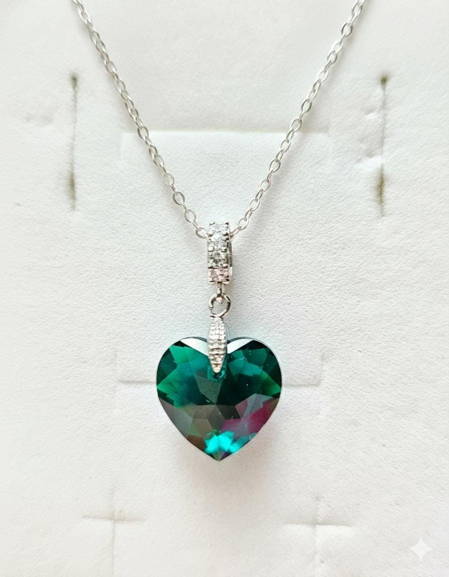Red swarovski heart necklace - Etsy 日本