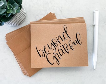 Beyond Grateful | Card Pack | Premium Kraft Paper Cards With Blank Envelopes | Thank You Cards